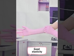 Flexible duurzame roze synthetische nitrilhandschoenen niet-irriterende nitril veiligheidshandschoenen