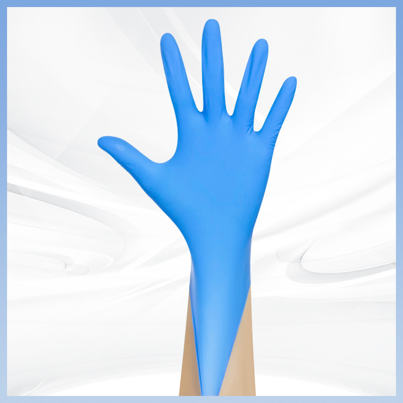 De beschikbare Handschoenen van het 9 Duim Blauwe Synthetische Nitril Bestand tegen Chemische producten Geschikt voor Diverse Gelegenheden zoals Foo