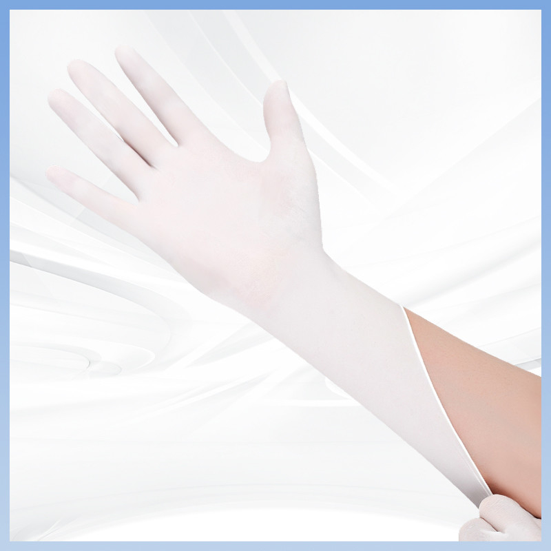 Witte latexhandschoenen Hygiënische bescherming Wegwerplatexhandschoenen voor schoon hanteren en gebruiken